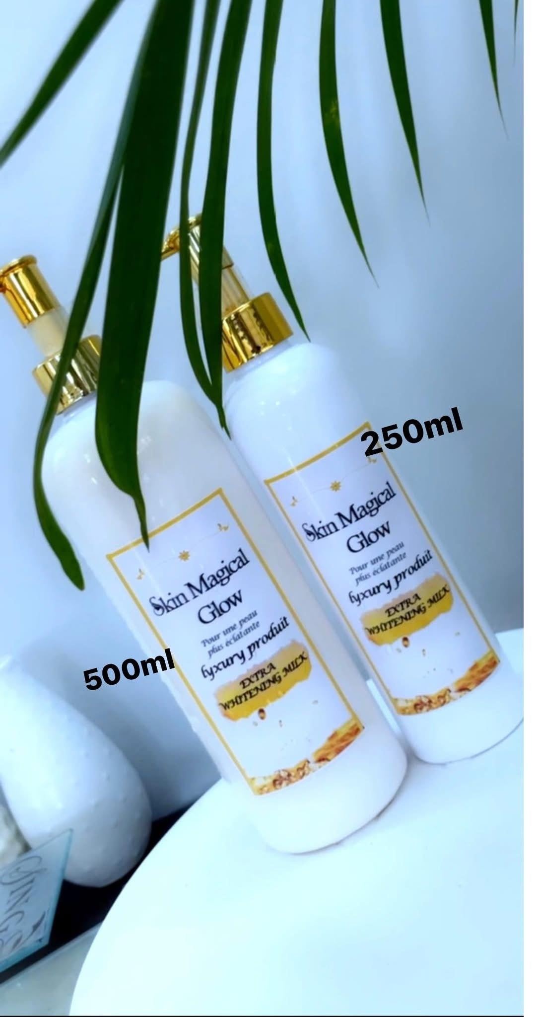 Extra Whitening milk nourishes, brightens 16.90z